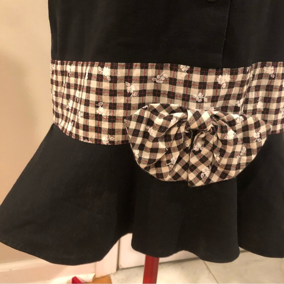 Vintage 1980s Goody Brand Wednesday Adams Style Drop Waist Long-sleeve Dress - Picture 6 of 12